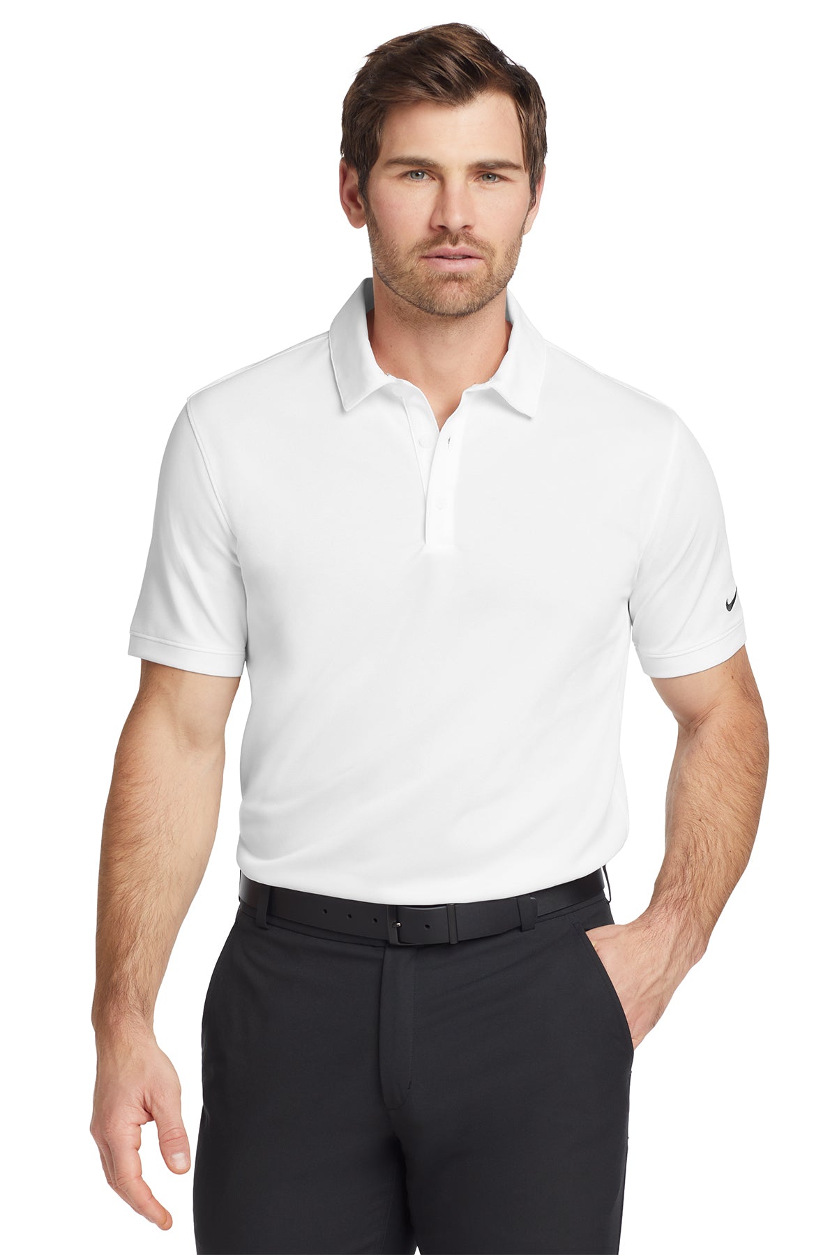 746099 Nike Dri-FIT Solid Icon Pique Modern Fit Polo