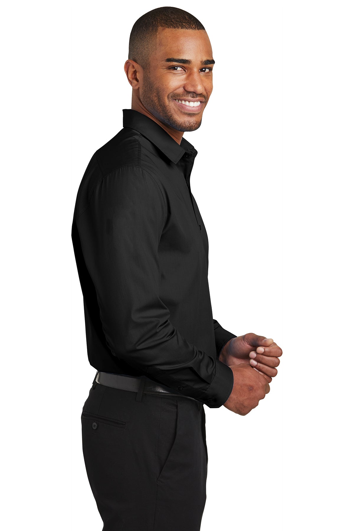 W100 Port Authority® Long Sleeve Carefree Poplin Shirt.