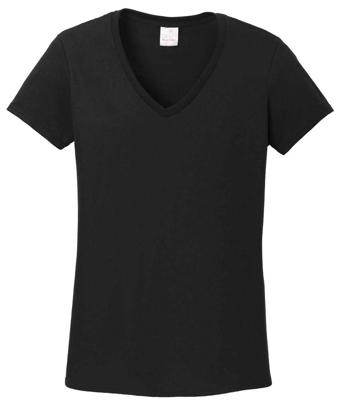 Gildan® Ladies 100% Cotton V-Neck T-Shirt - Full Quality Print