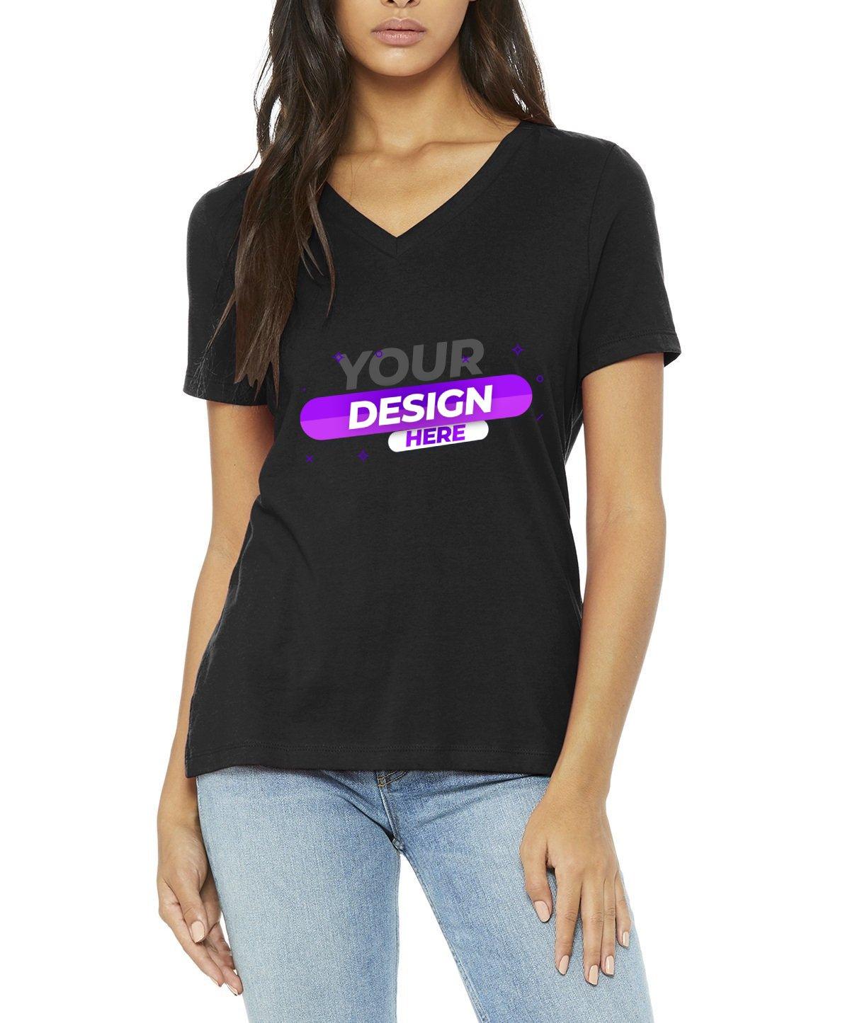 BELLA+CANVAS ® Ladies Relaxed Jersey Short Sleeve V-Neck Tee - Full Quality Print