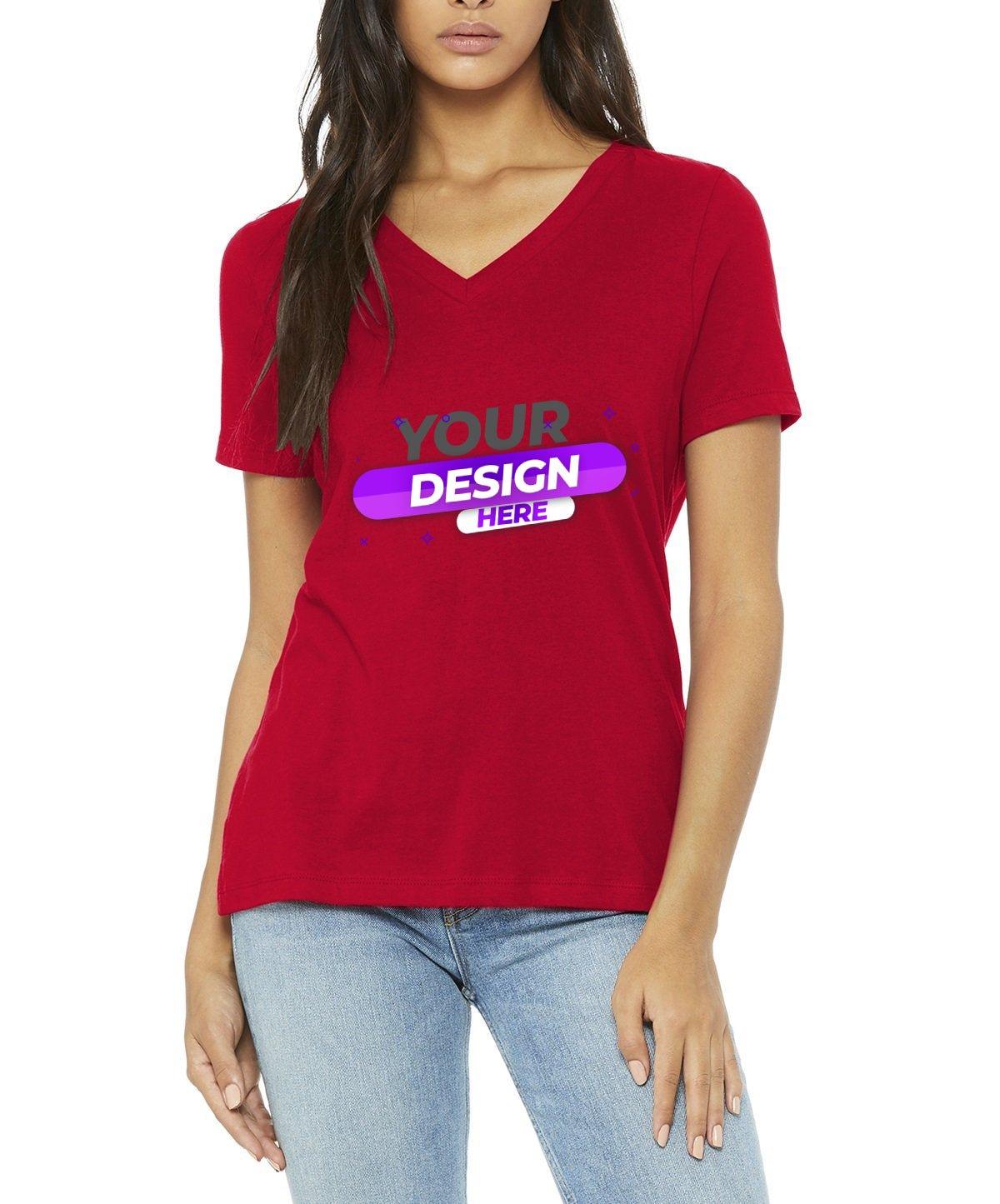 BELLA+CANVAS ® Ladies Relaxed Jersey Short Sleeve V-Neck Tee - Full Quality Print