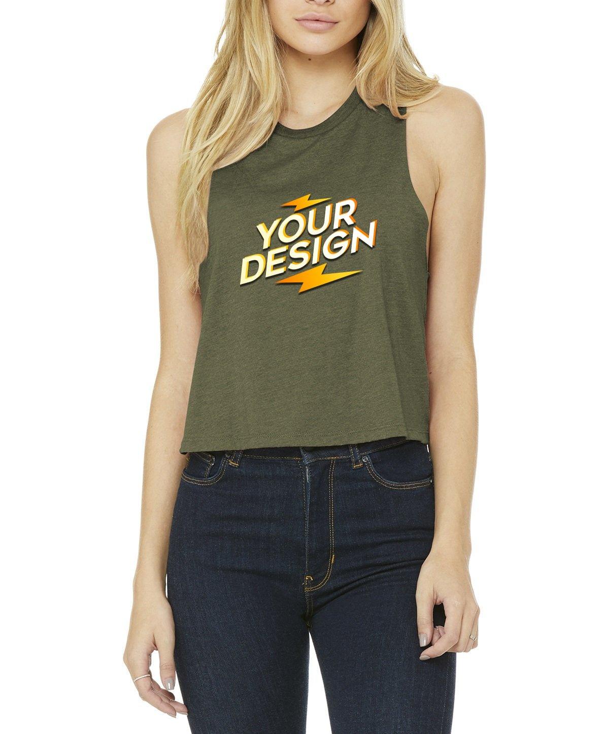 BELLA+CANVAS ® Women’s Racerback Cropped Tank - Full Quality Print