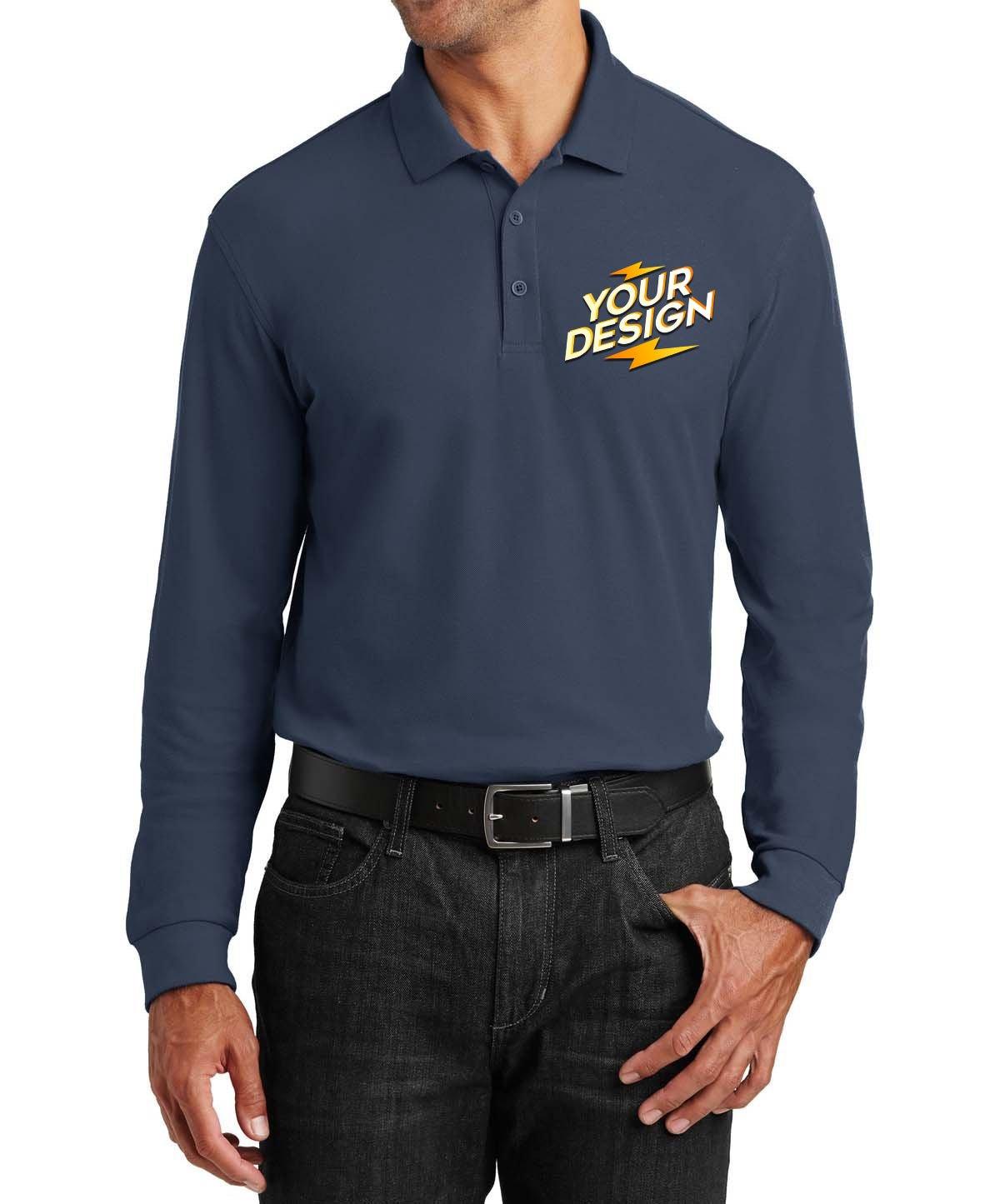 Port Authority® Long Sleeve Core Classic Polo - Full Quality Print