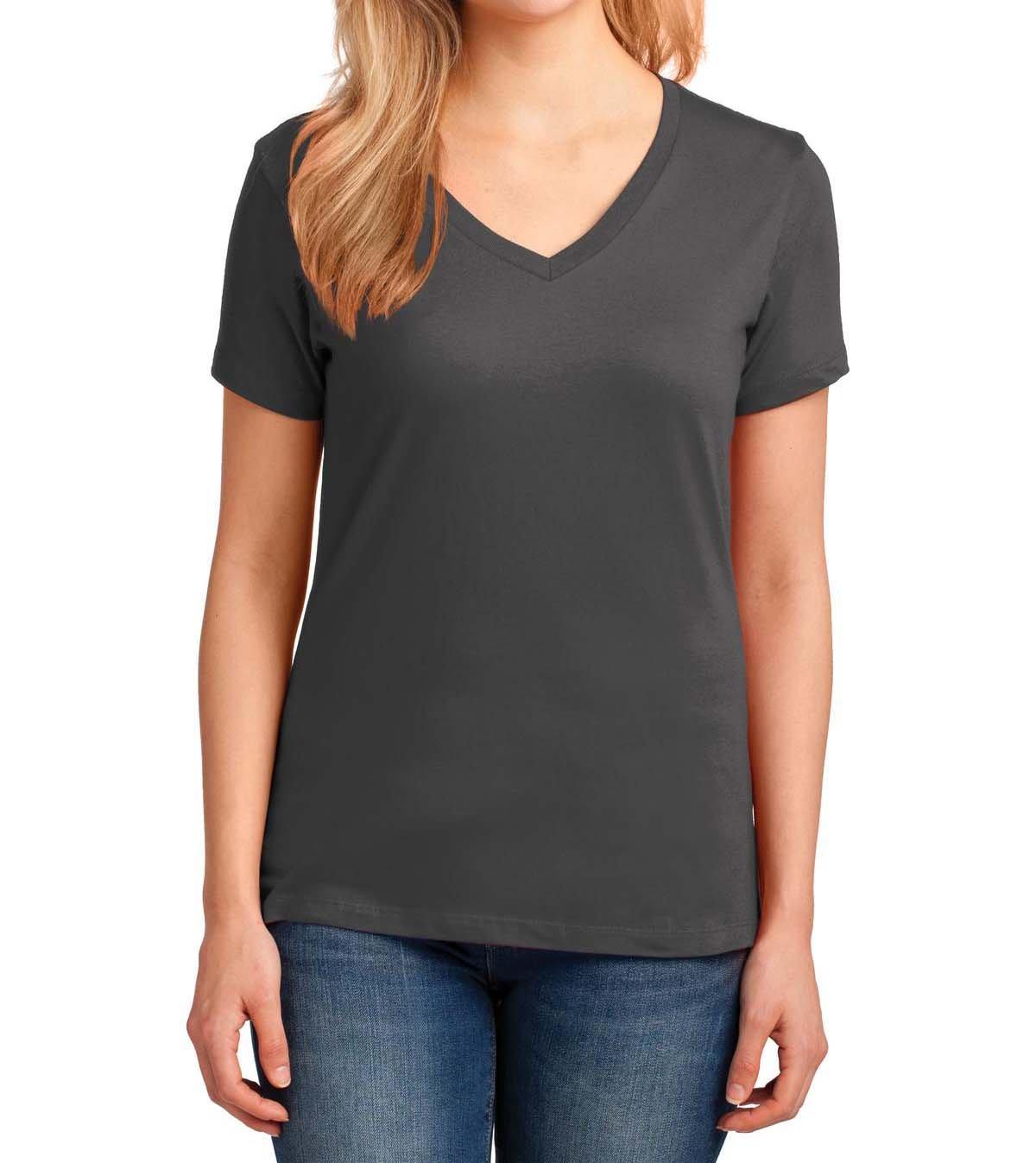 Port & Company® Ladies Core Cotton V-Neck Tee - Full Quality Print