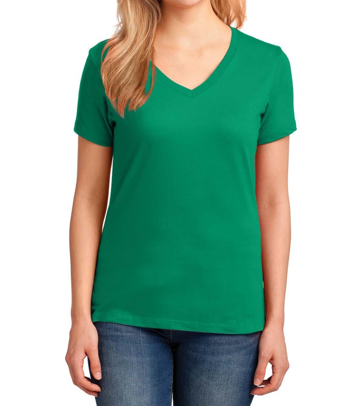 Port & Company® Ladies Core Cotton V-Neck Tee - Full Quality Print