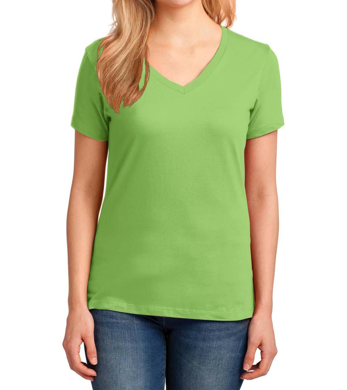 Port & Company® Ladies Core Cotton V-Neck Tee - Full Quality Print