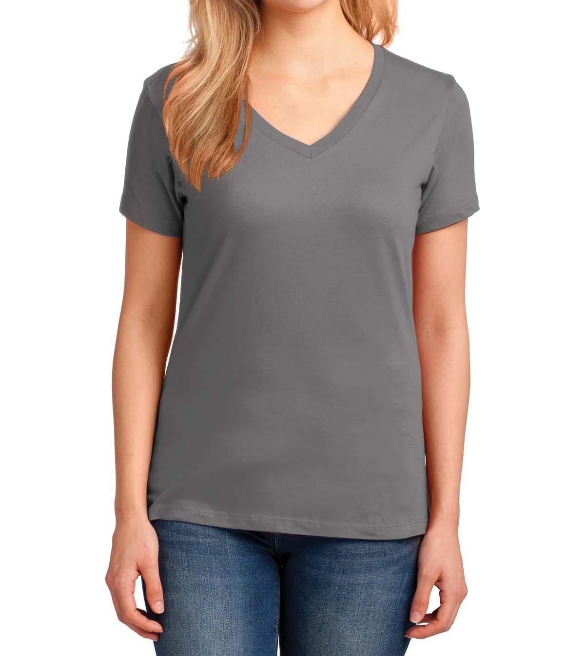 Port & Company® Ladies Core Cotton V-Neck Tee - Full Quality Print