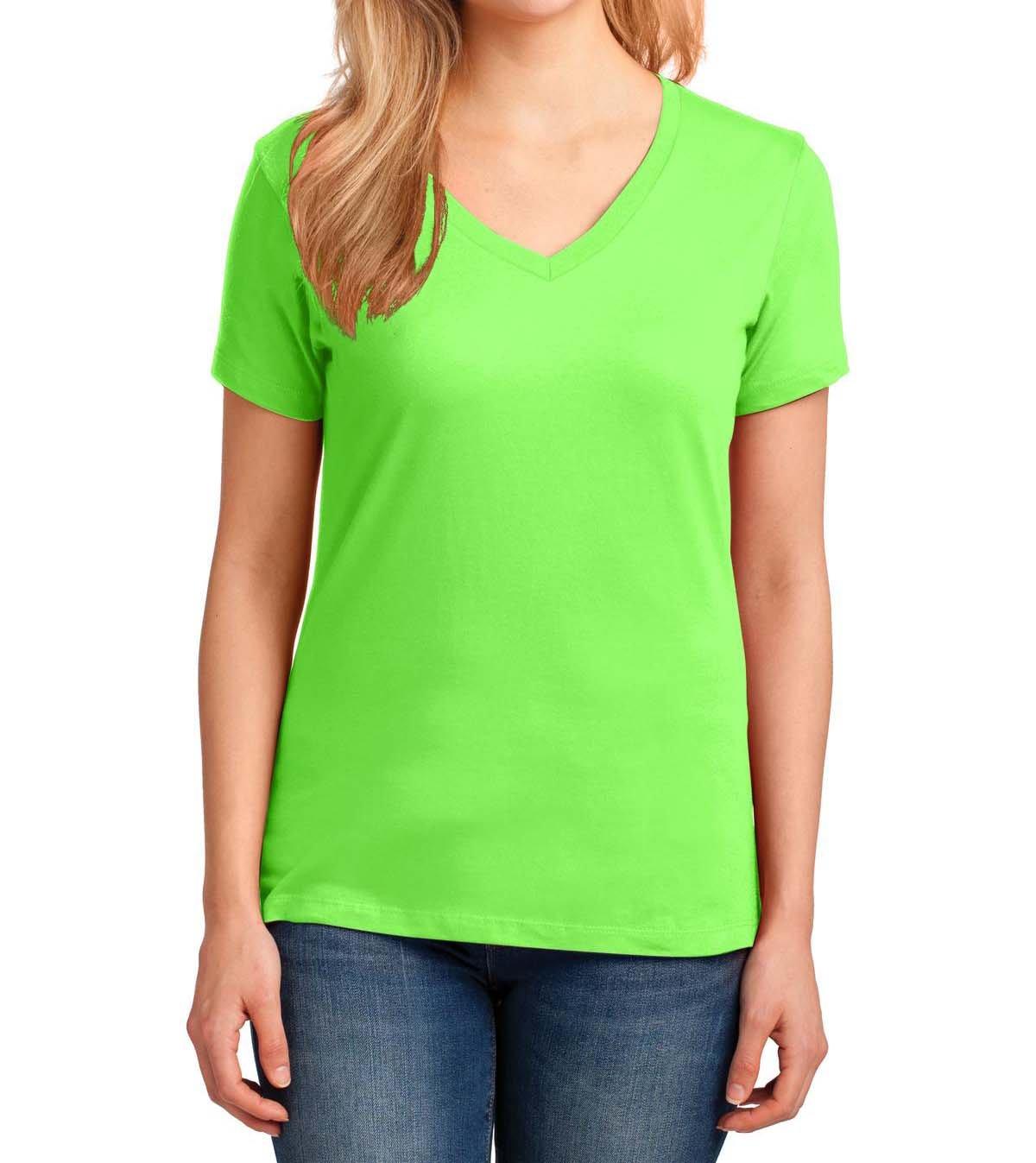 Port & Company® Ladies Core Cotton V-Neck Tee - Full Quality Print