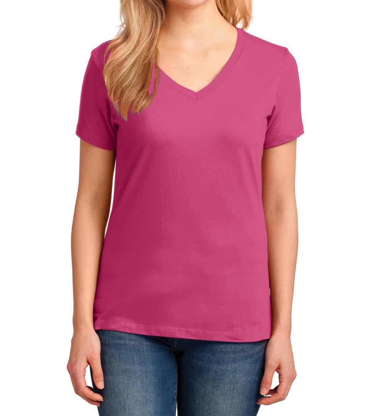 Port & Company® Ladies Core Cotton V-Neck Tee - Full Quality Print