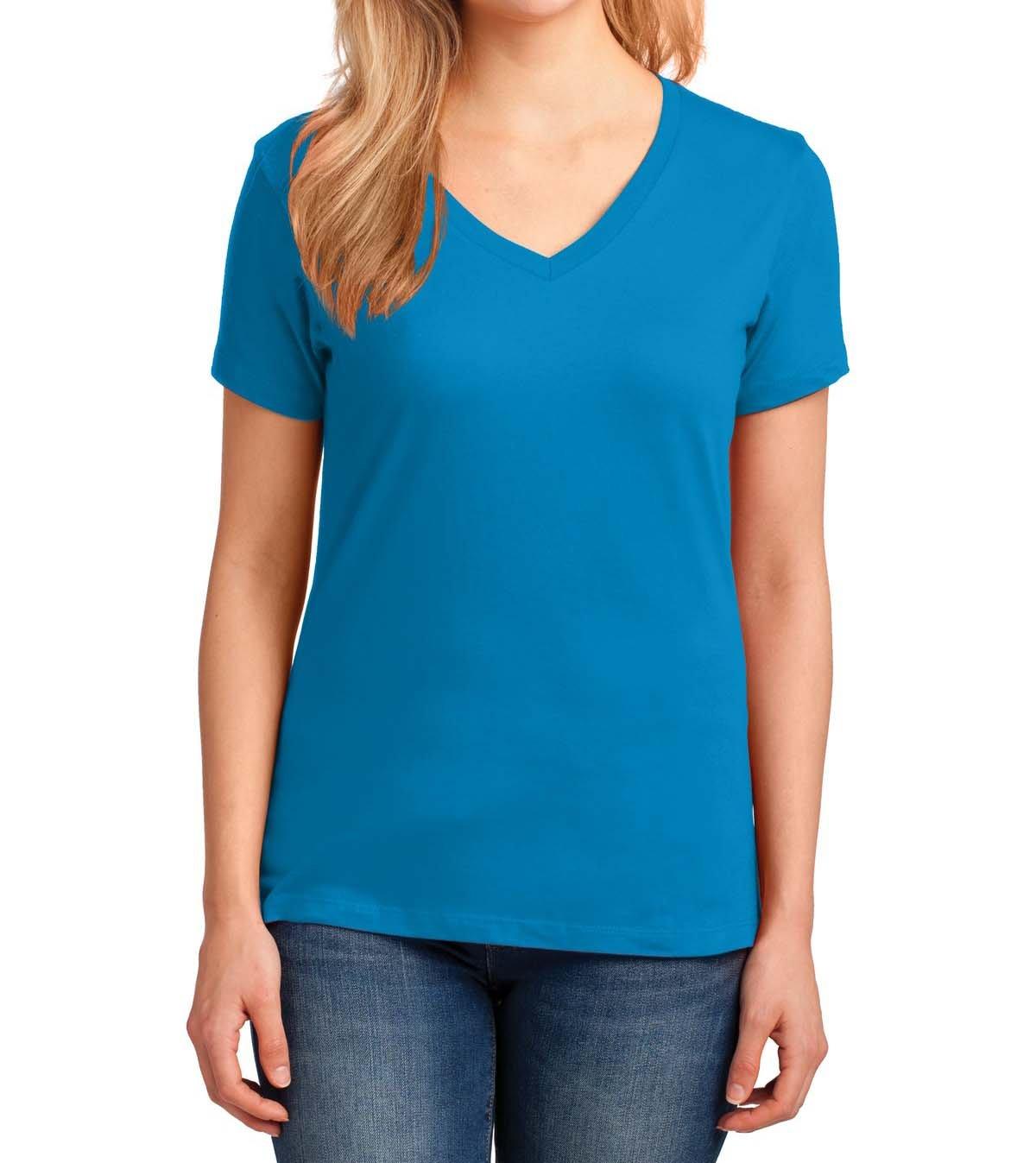 Port & Company® Ladies Core Cotton V-Neck Tee - Full Quality Print