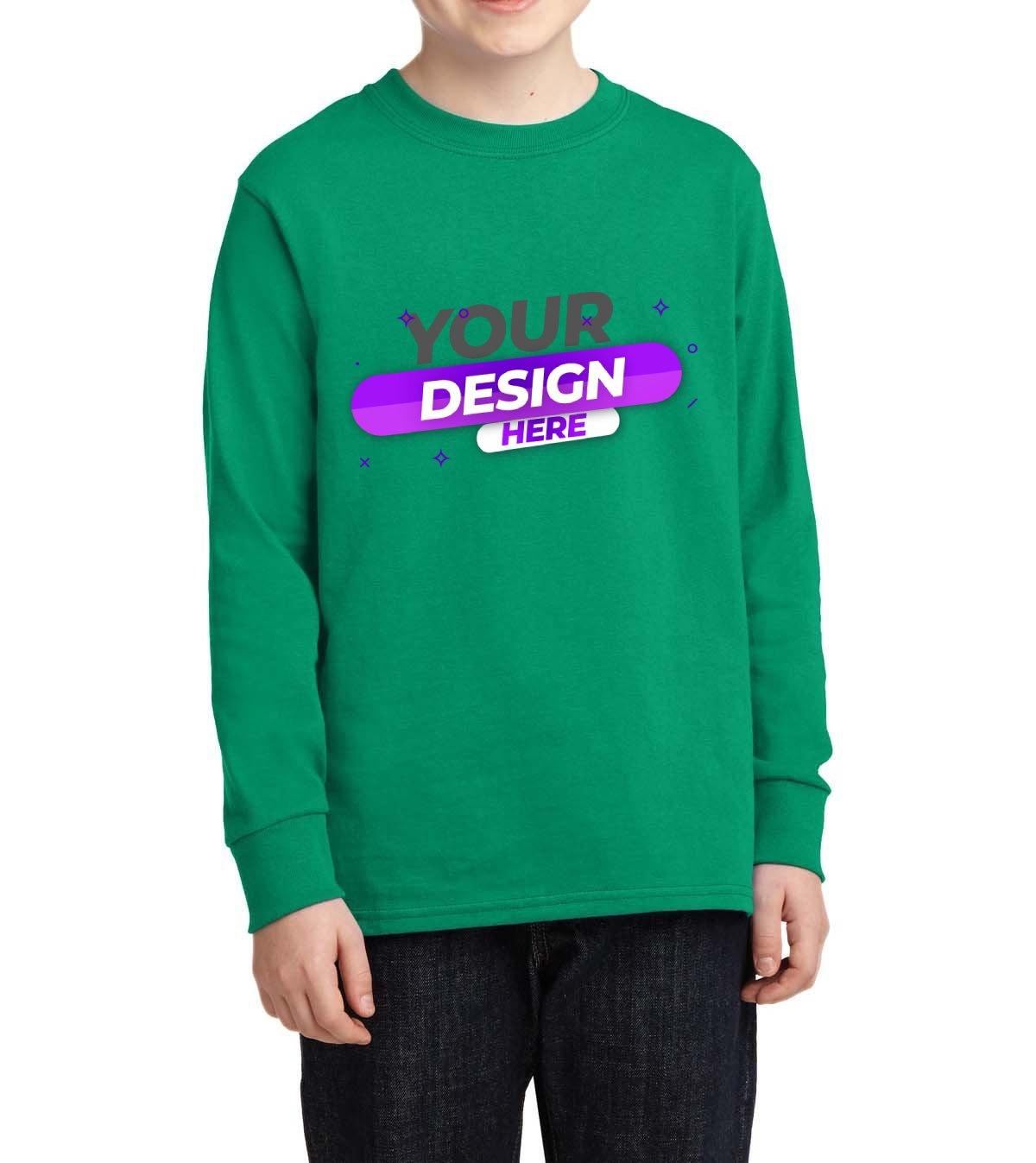 Youth Long Sleeve Core Cotton tee - Full Quality Print