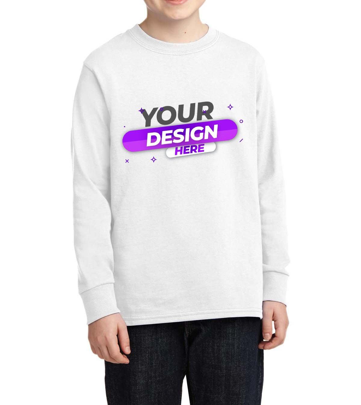 Youth Long Sleeve Core Cotton tee - Full Quality Print