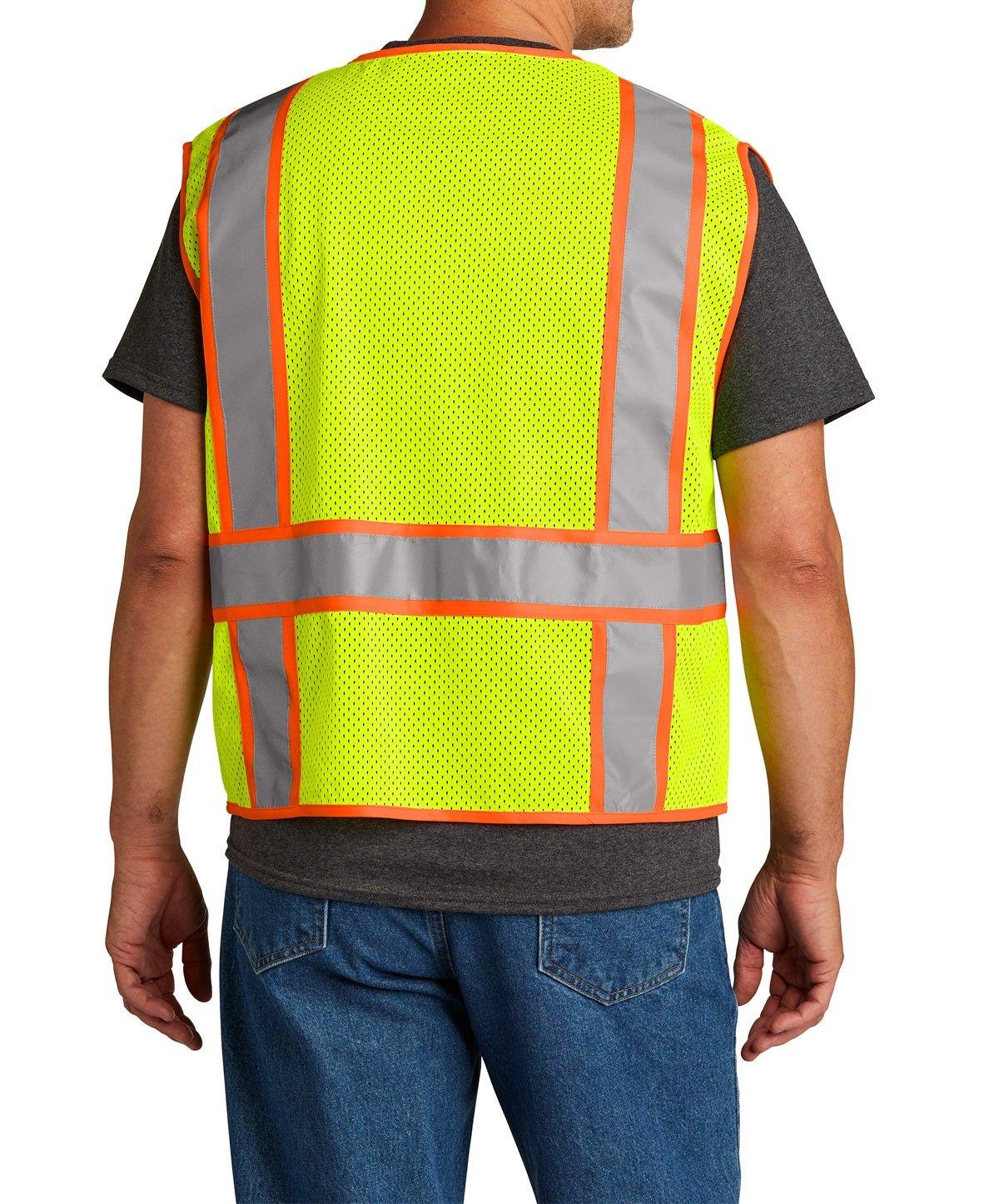 CornerStone® Mesh Zippered Two-Tone Vest - Full Quality Print