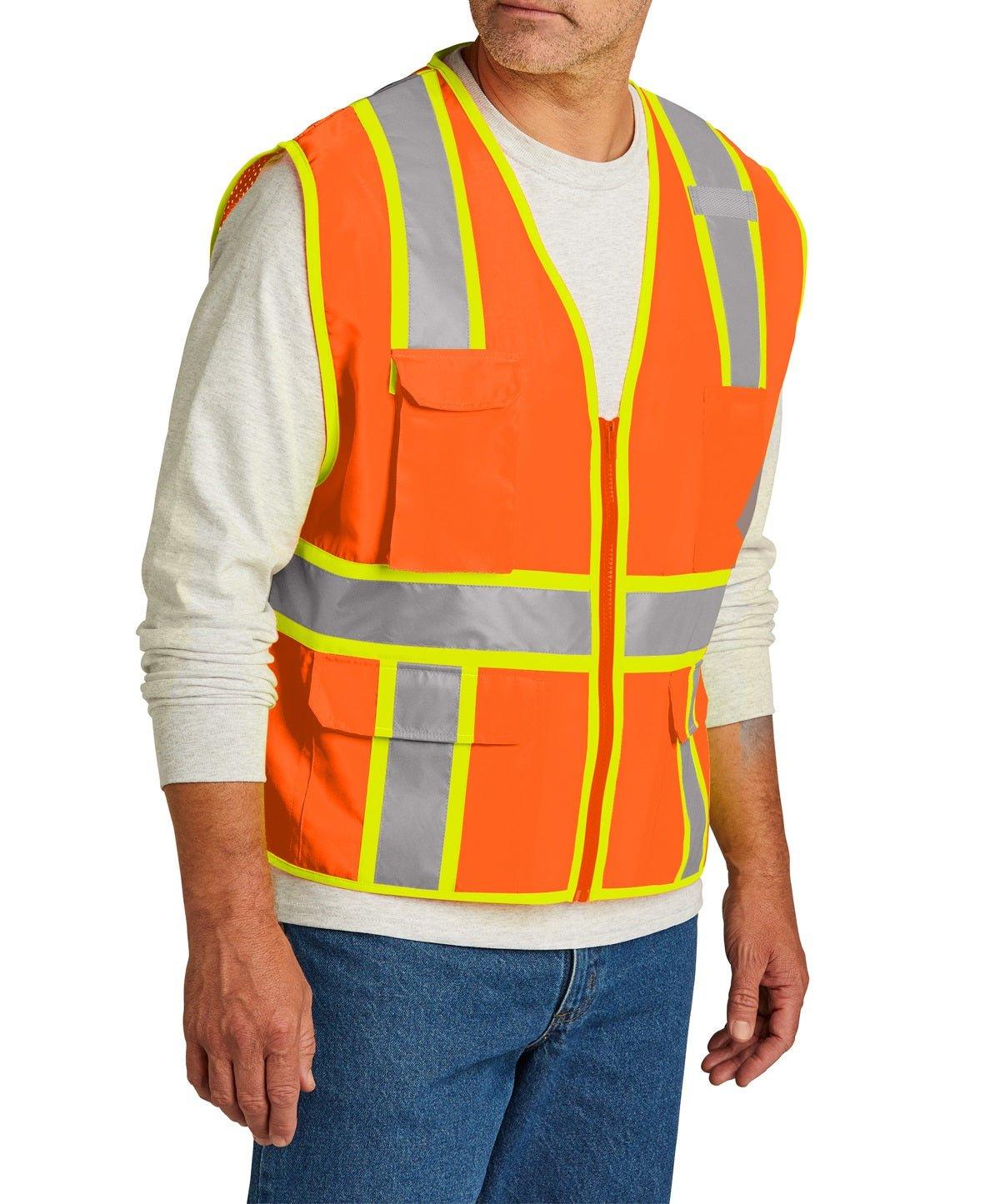 CornerStone® Surveyor Zippered Two-Tone Vest - Full Quality Print
