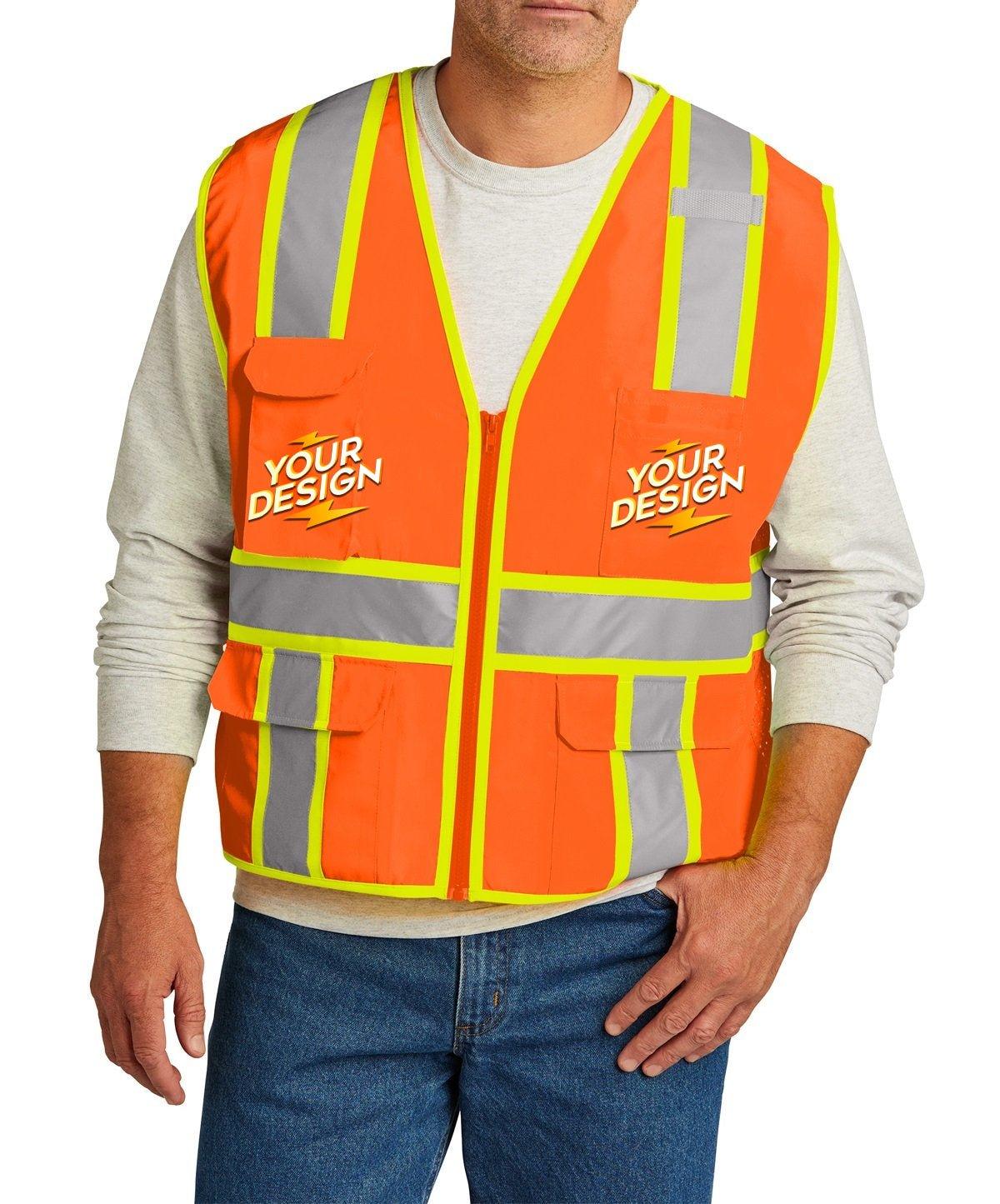 CornerStone® Surveyor Zippered Two-Tone Vest - Full Quality Print