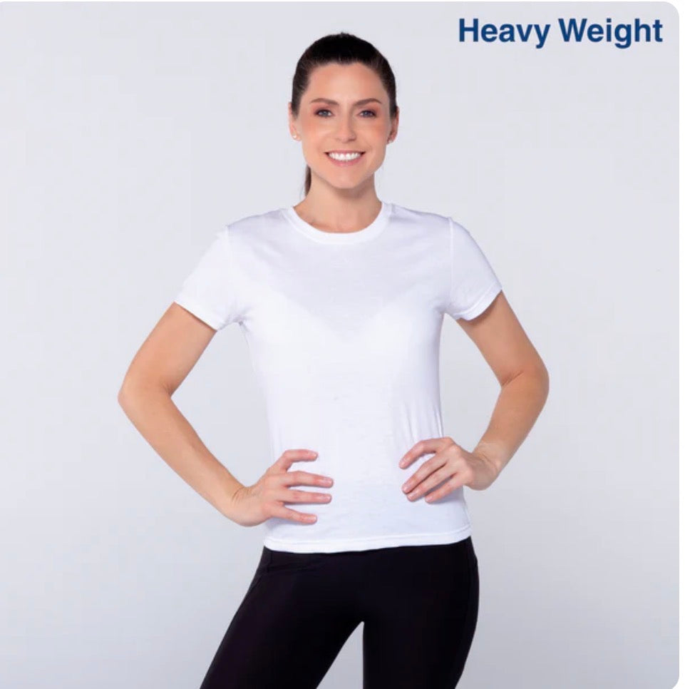 D0300
Women’s Heavy Weight Crew Neck Short Sleeve Silhouette T-Shirt