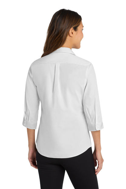 LW102 Port Authority®&nbsp;Women's 3/4-Sleeve Carefree Poplin Shirt.