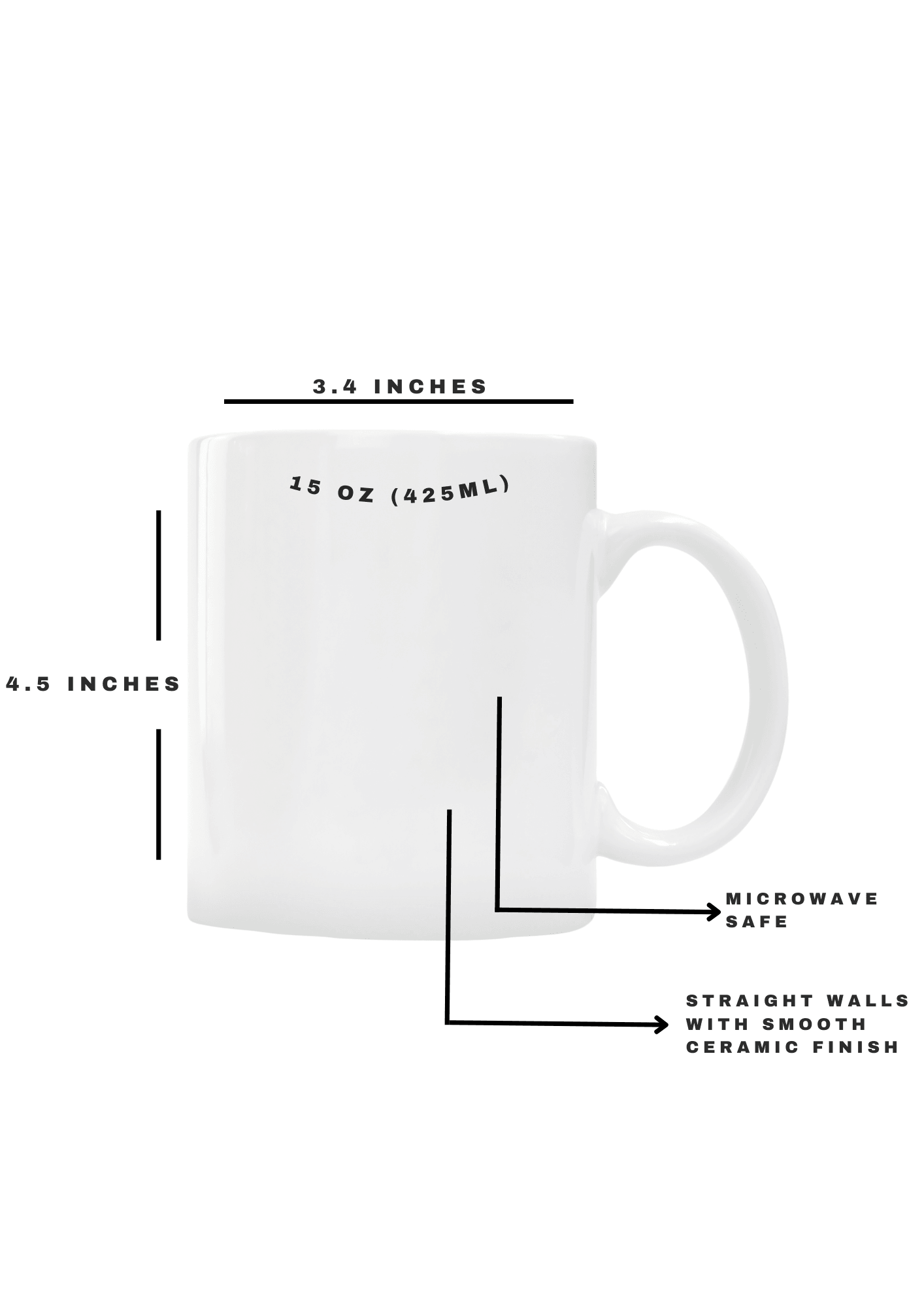 Traditional Ceramic Custom Mugs 11oz (3 Pack) - Full Quality Print