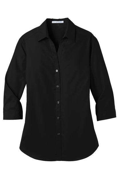 LW102 Port Authority®&nbsp;Women's 3/4-Sleeve Carefree Poplin Shirt.