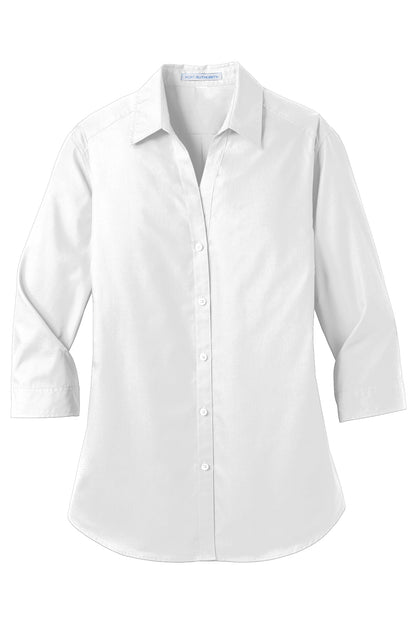 LW102 Port Authority®&nbsp;Women's 3/4-Sleeve Carefree Poplin Shirt.