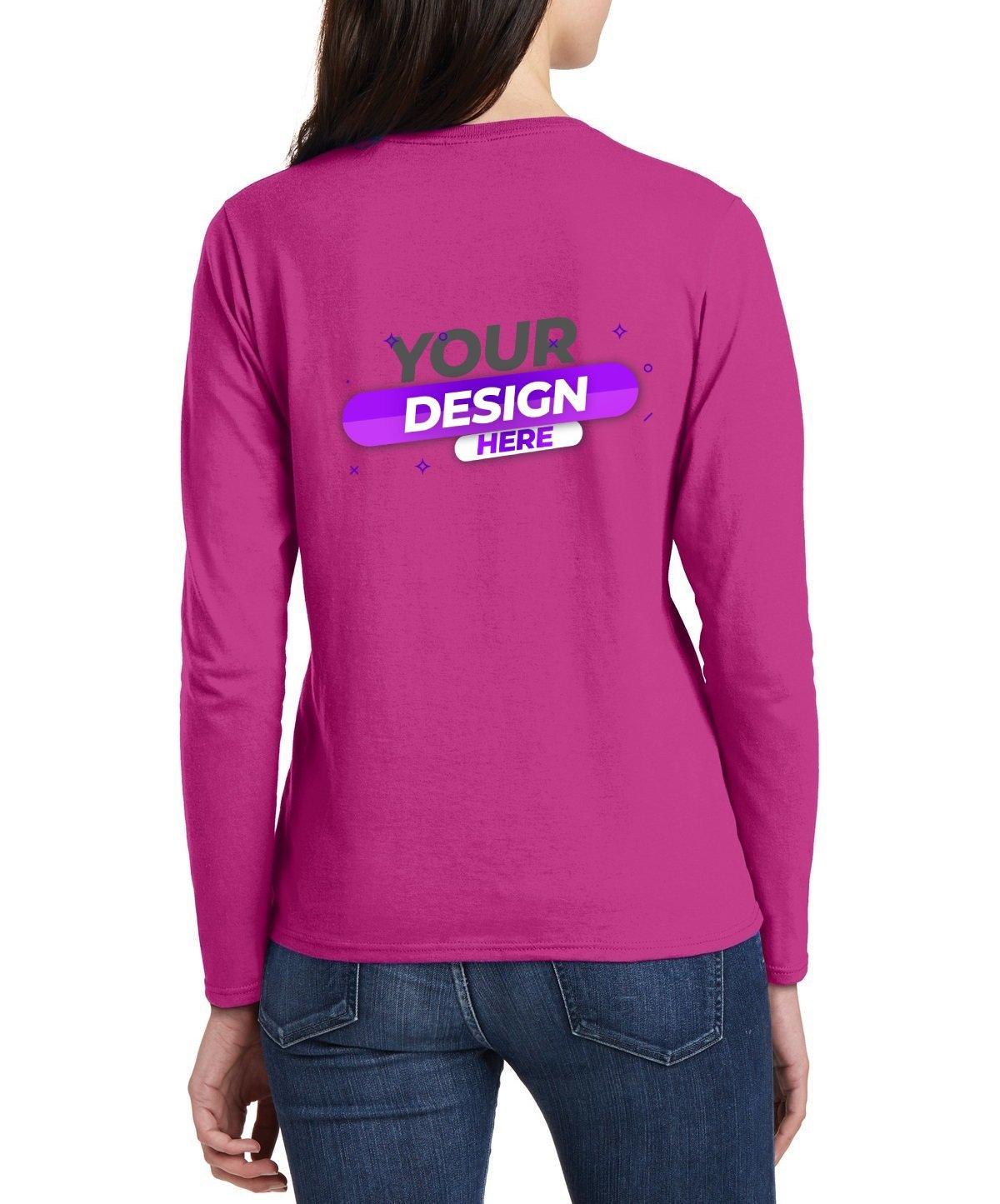 Gildan® Ladies 100% Cotton Long Sleeve T-Shirt - Full Quality Print