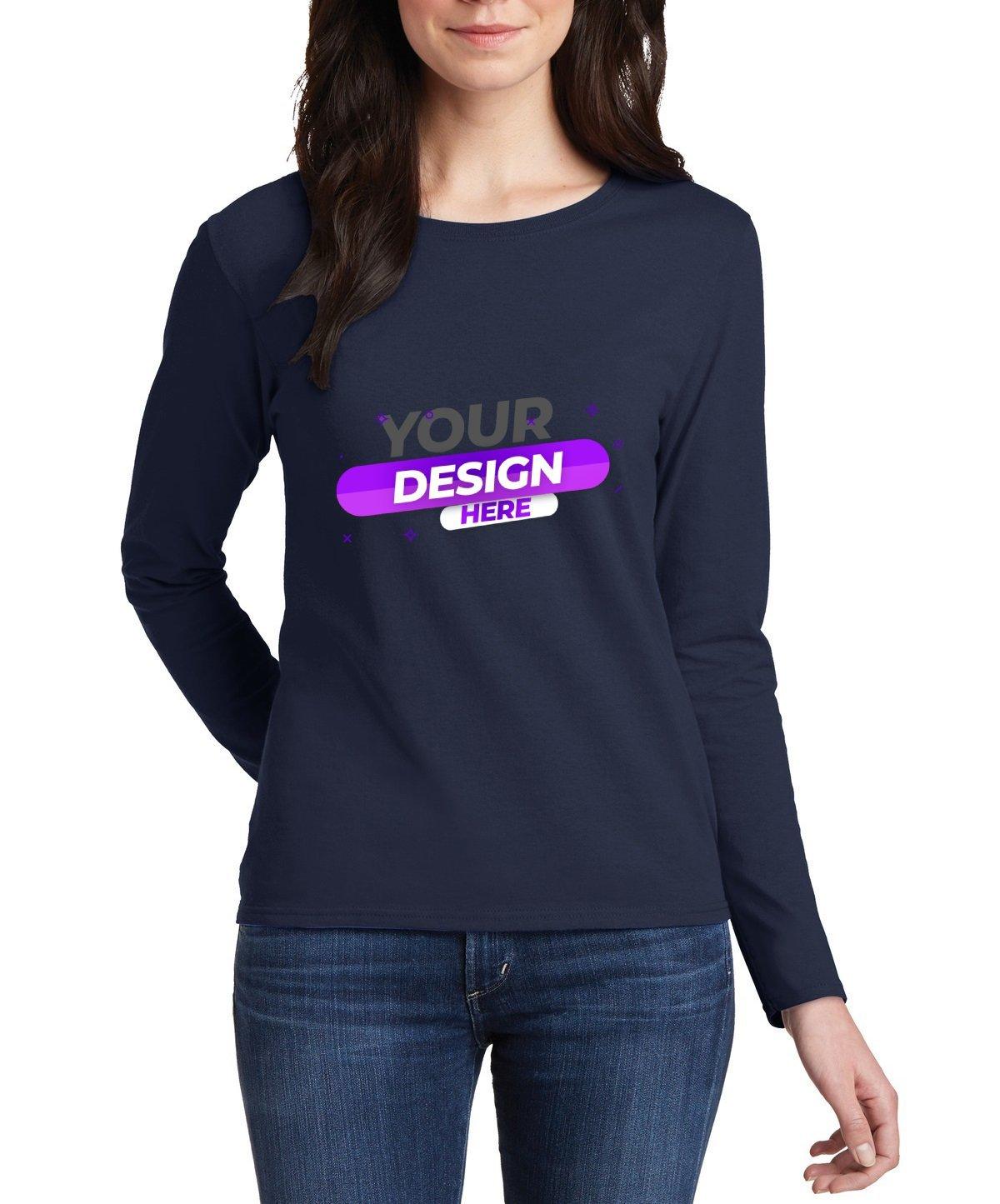 Gildan® Ladies 100% Cotton Long Sleeve T-Shirt - Full Quality Print