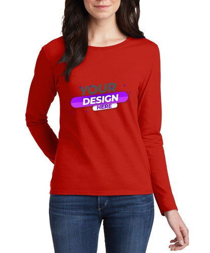 Gildan® Ladies 100% Cotton Long Sleeve T-Shirt - Full Quality Print