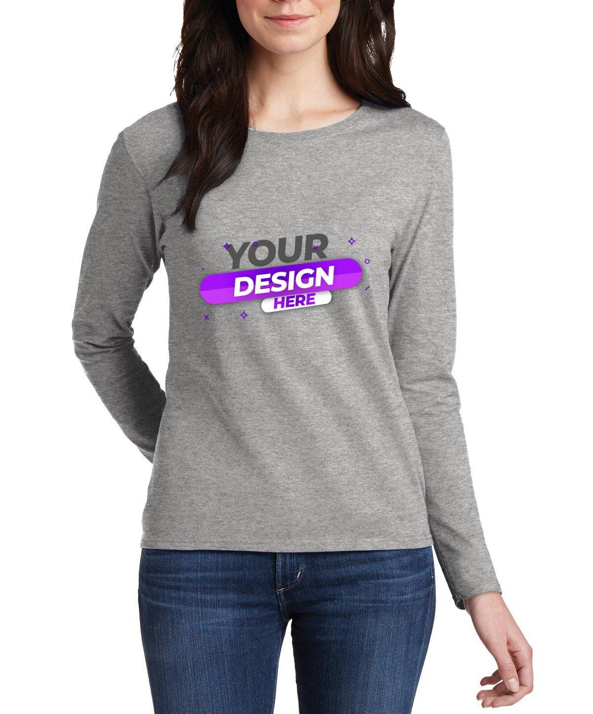 Gildan® Ladies 100% Cotton Long Sleeve T-Shirt - Full Quality Print