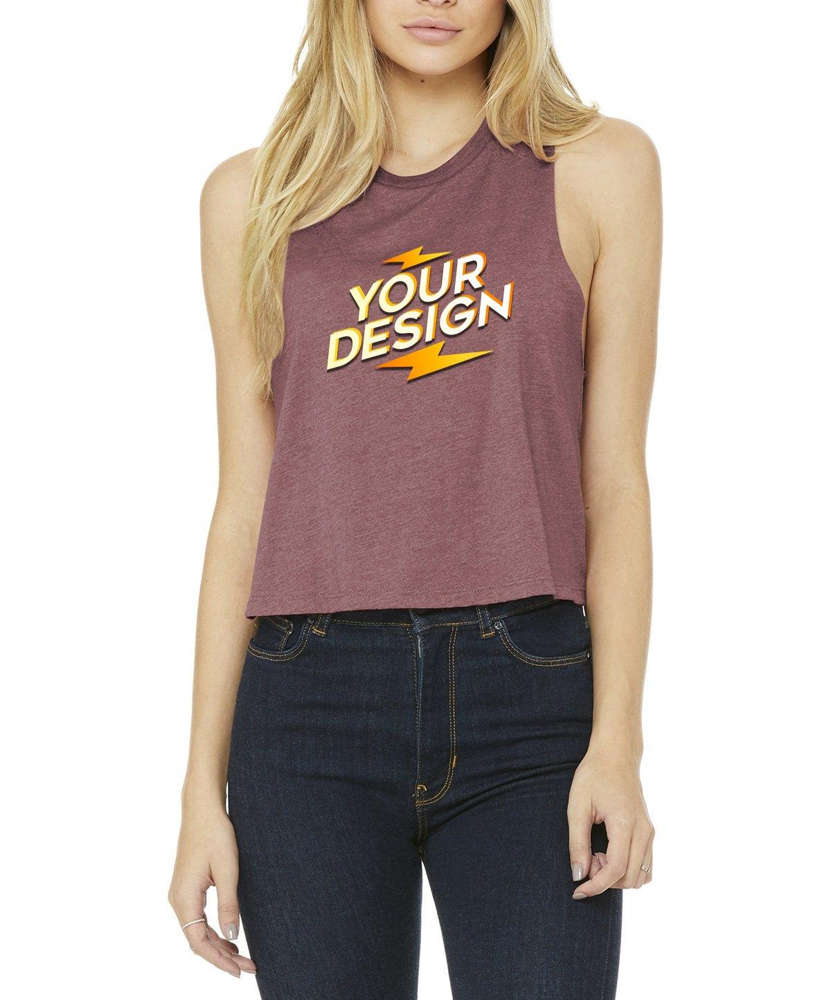 BELLA+CANVAS ® Women’s Racerback Cropped Tank - Full Quality Print