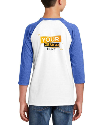 District® Youth Tee 3/4-Sleeve Raglan - Full Quality Print