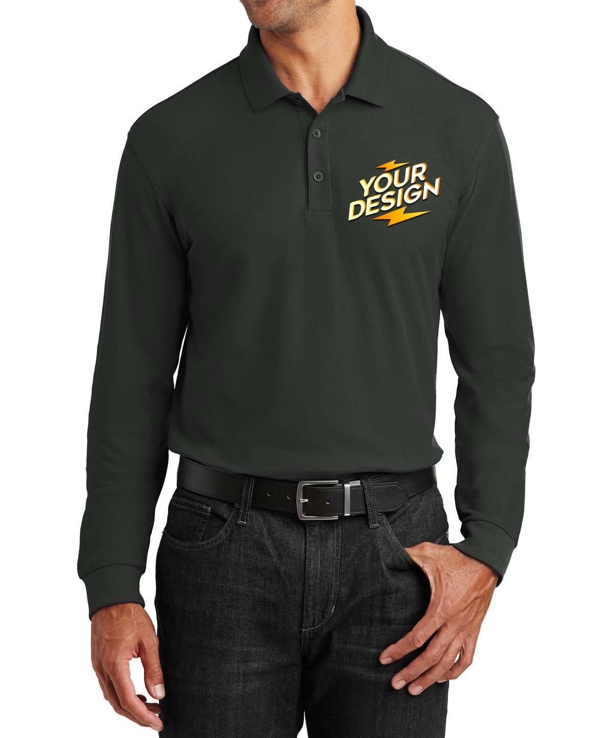 Port Authority® Long Sleeve Core Classic Polo - Full Quality Print