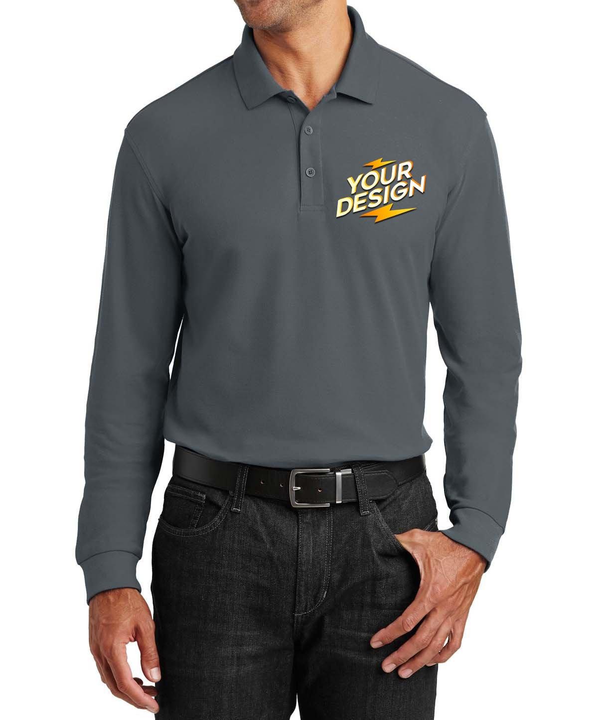 Port Authority® Long Sleeve Core Classic Polo - Full Quality Print