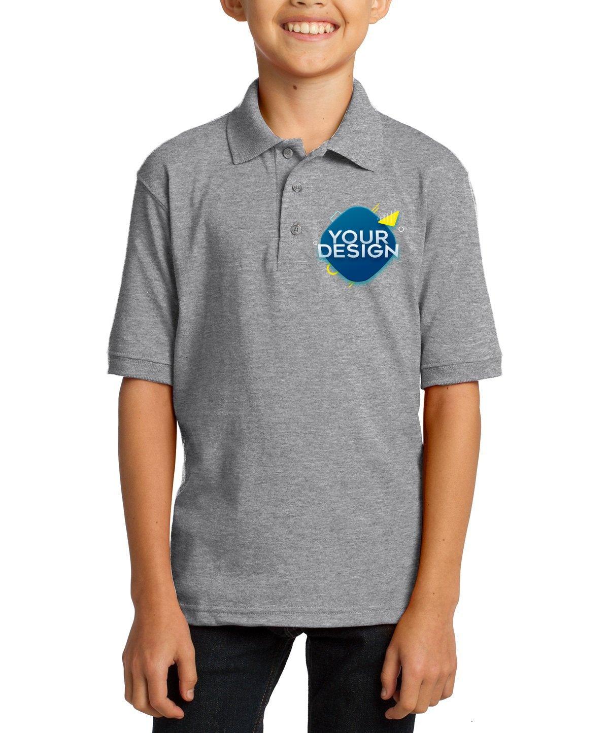 Port & Company® Youth Core Blend Jersey Knit Polo - Full Quality Print