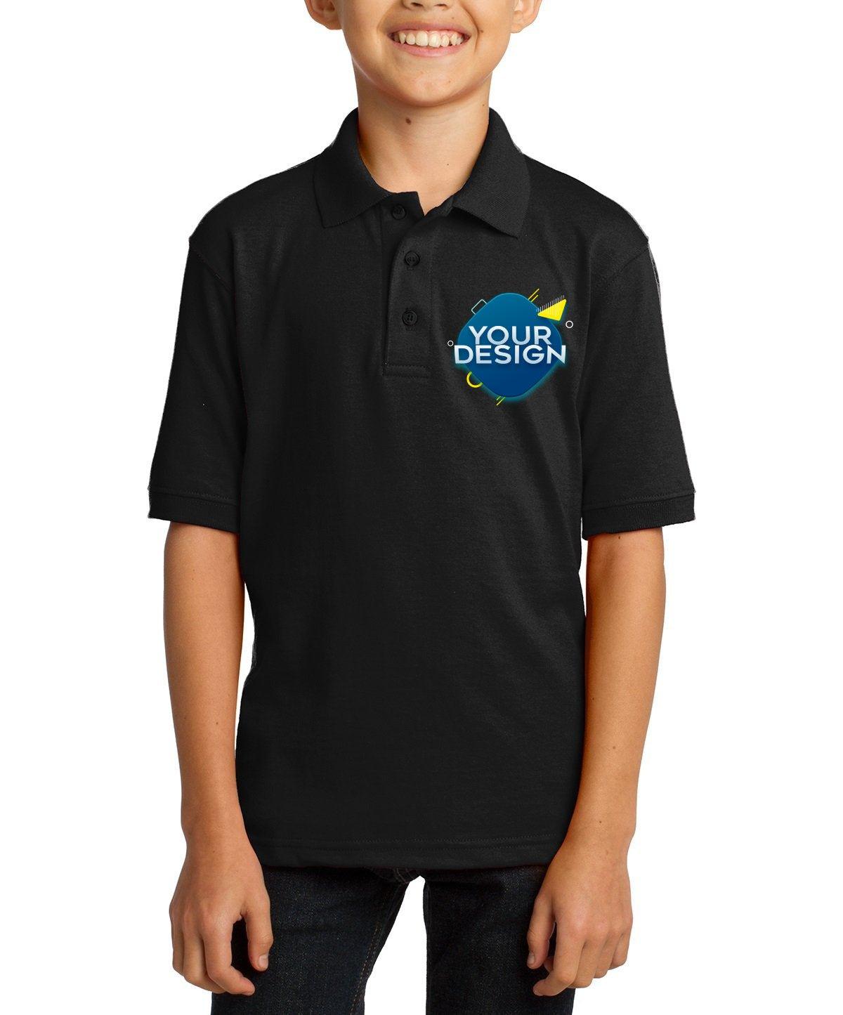 Port & Company® Youth Core Blend Jersey Knit Polo - Full Quality Print