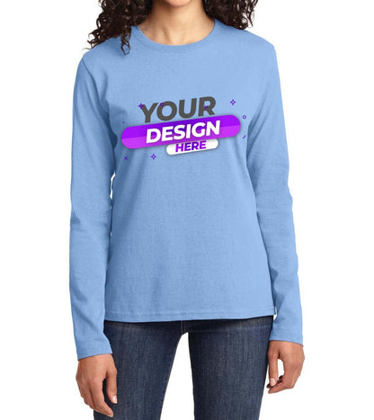 Port & Company® Ladies Long Sleeve Core Cotton Tee - Full Quality Print