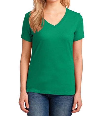 Port & Company® Ladies Core Cotton V-Neck Tee - Full Quality Print