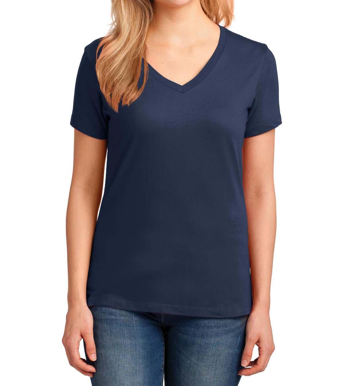 Port & Company® Ladies Core Cotton V-Neck Tee - Full Quality Print