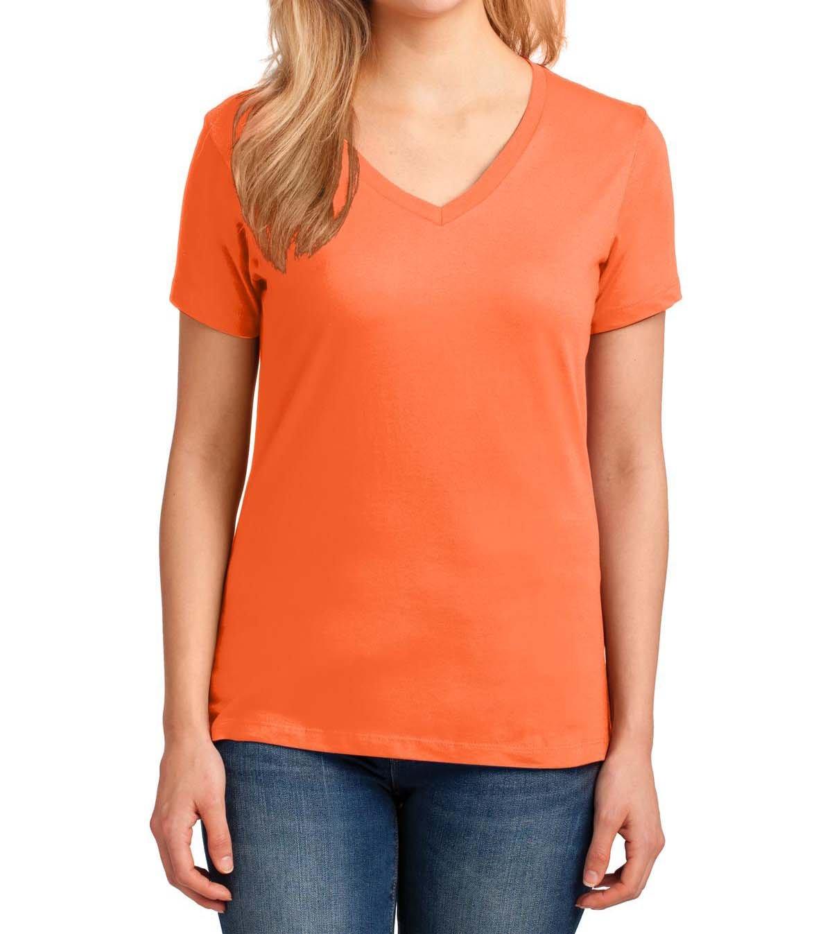 Port & Company® Ladies Core Cotton V-Neck Tee - Full Quality Print