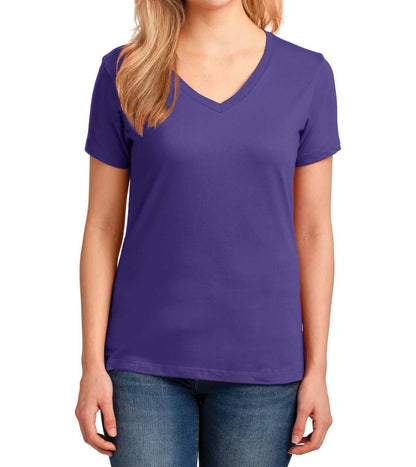 Port & Company® Ladies Core Cotton V-Neck Tee - Full Quality Print