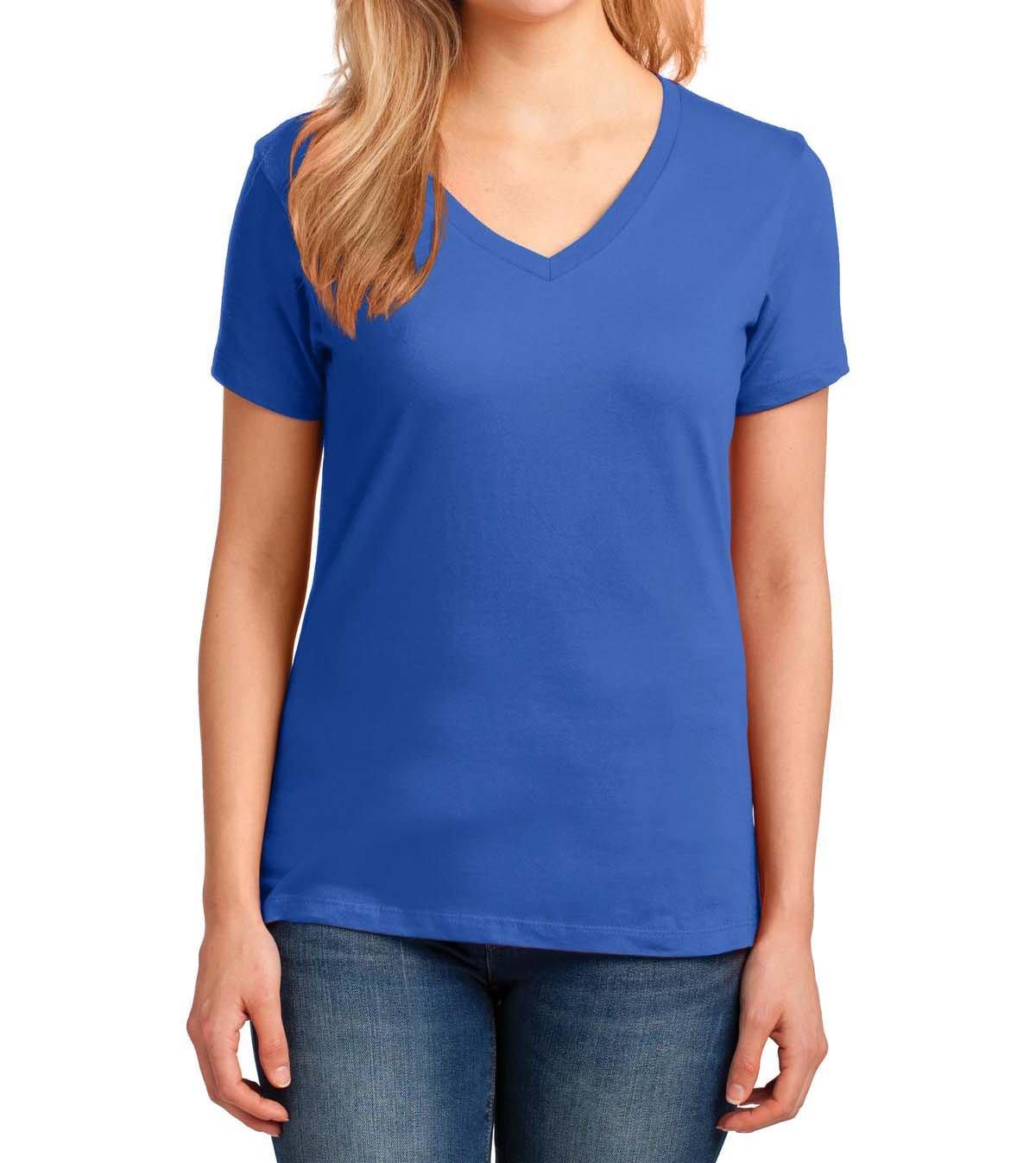 Port & Company® Ladies Core Cotton V-Neck Tee - Full Quality Print
