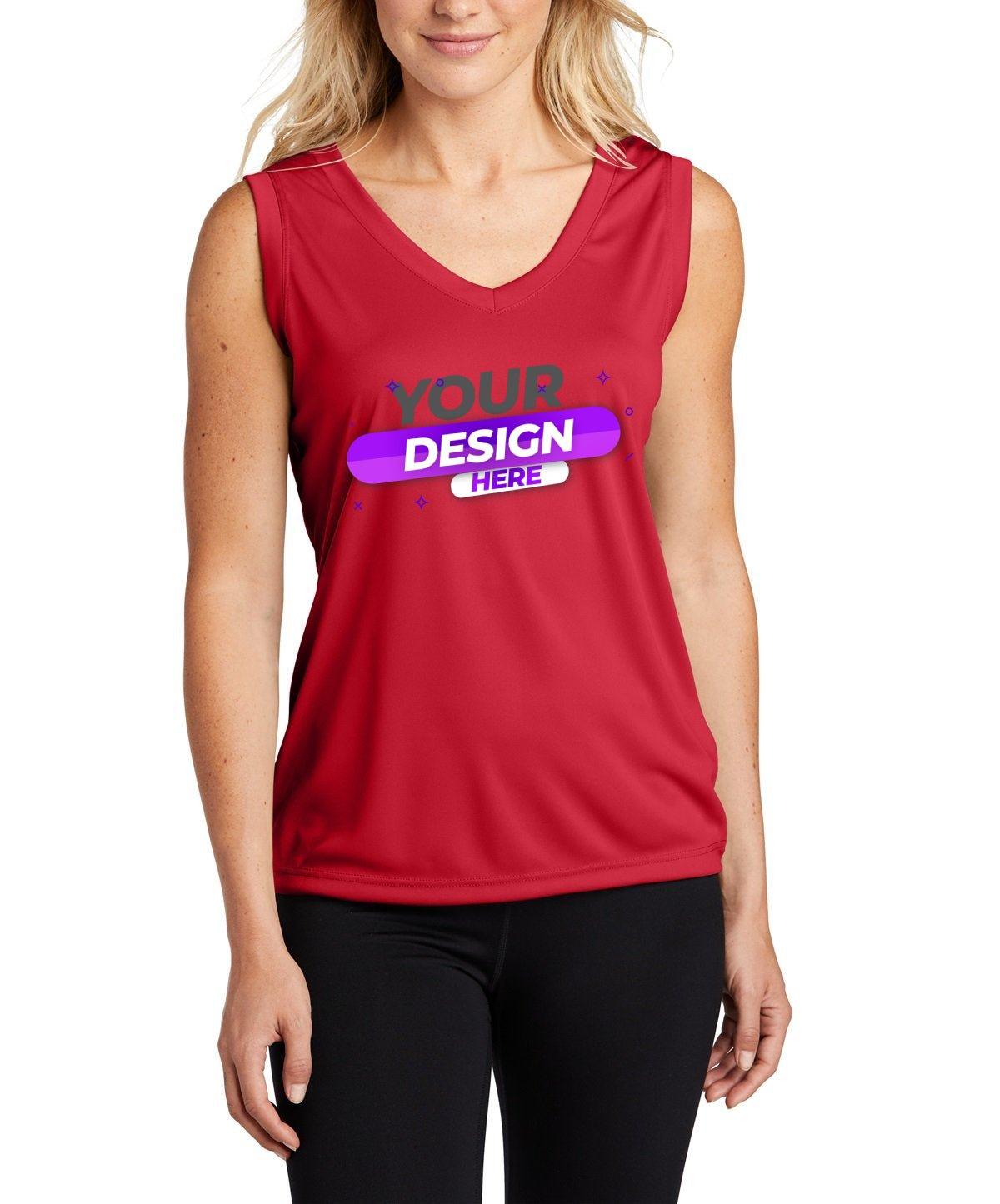 Sport-Tek® Ladies Sleeveless Competitor V-Neck Tee - Full Quality Print