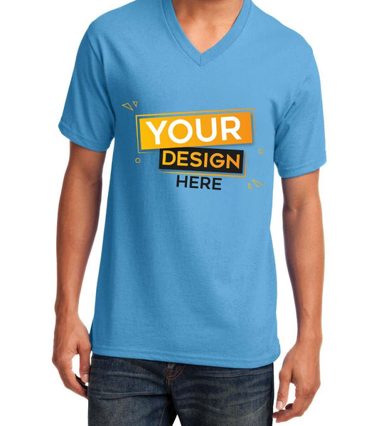 Port & Company® Core Cotton V-Neck Tee - Full Quality Print