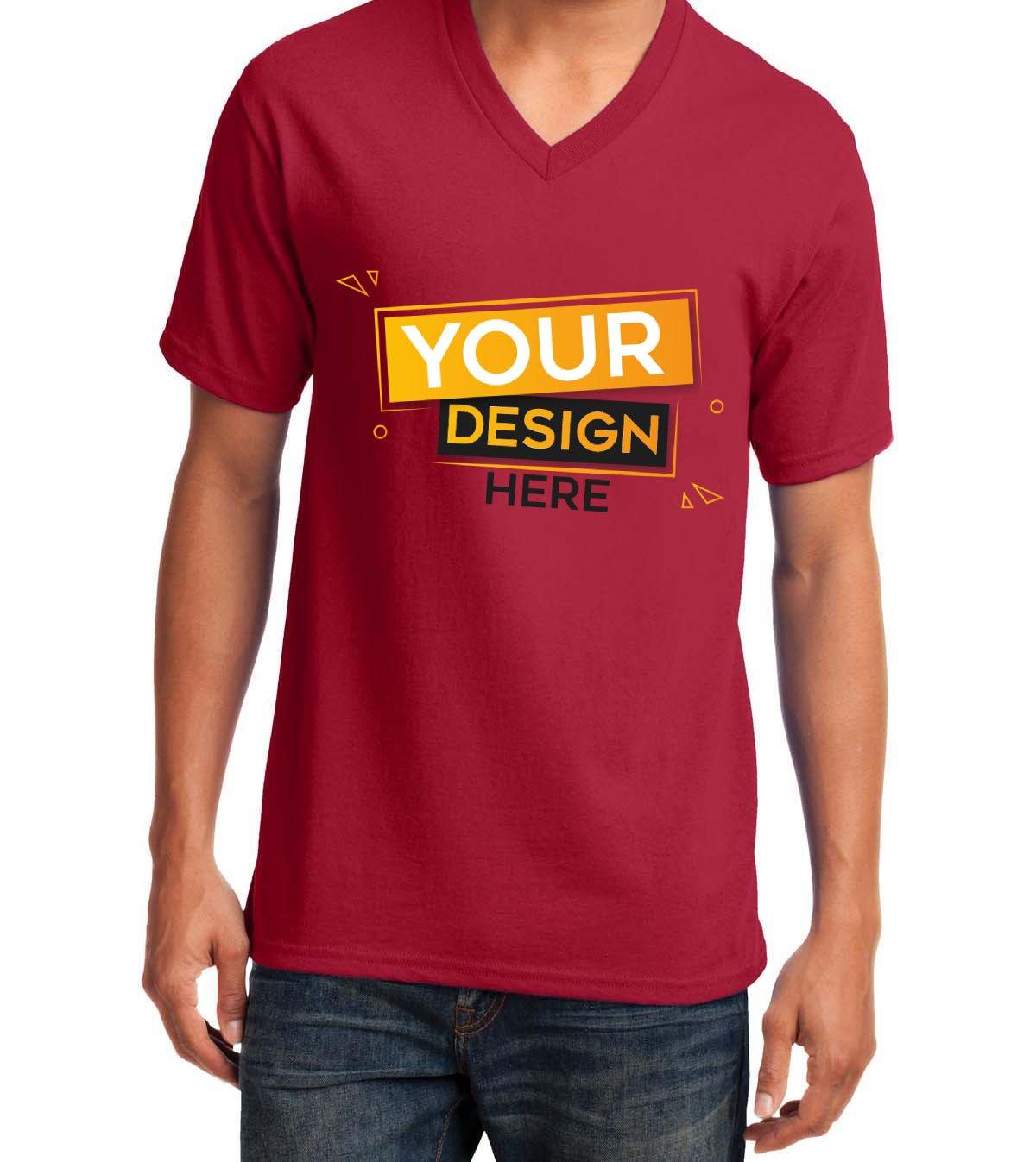 Port & Company® Core Cotton V-Neck Tee - Full Quality Print