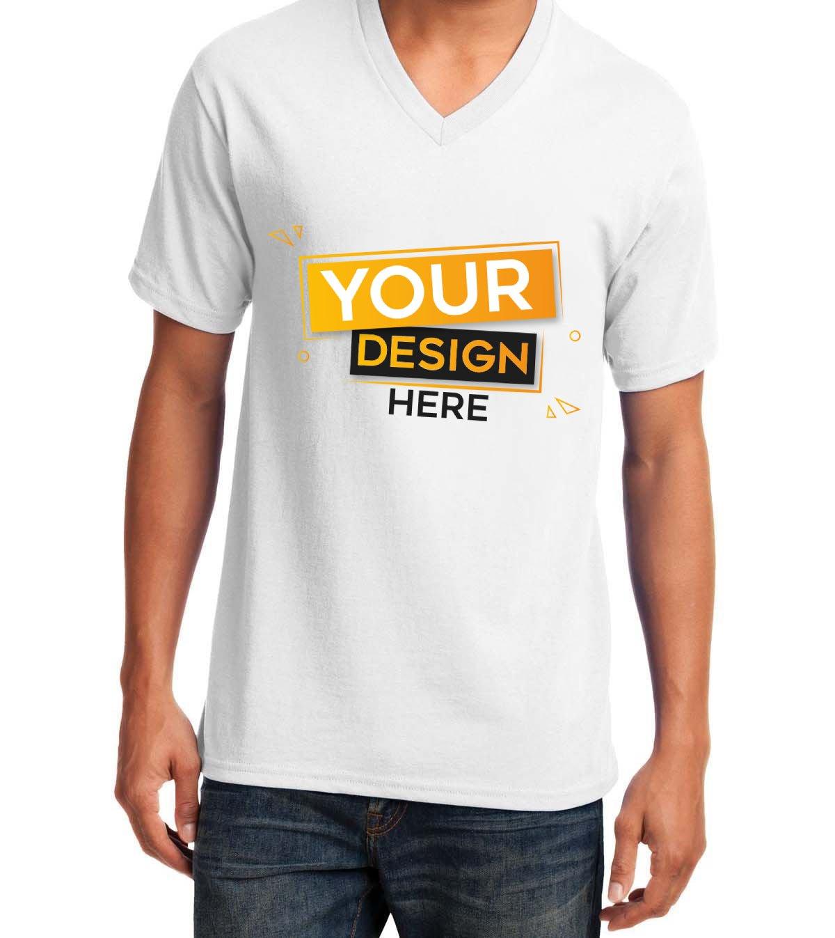 Port & Company® Core Cotton V-Neck Tee - Full Quality Print
