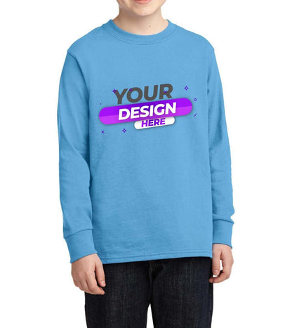 Youth Long Sleeve Core Cotton tee - Full Quality Print