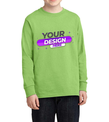 Youth Long Sleeve Core Cotton tee - Full Quality Print