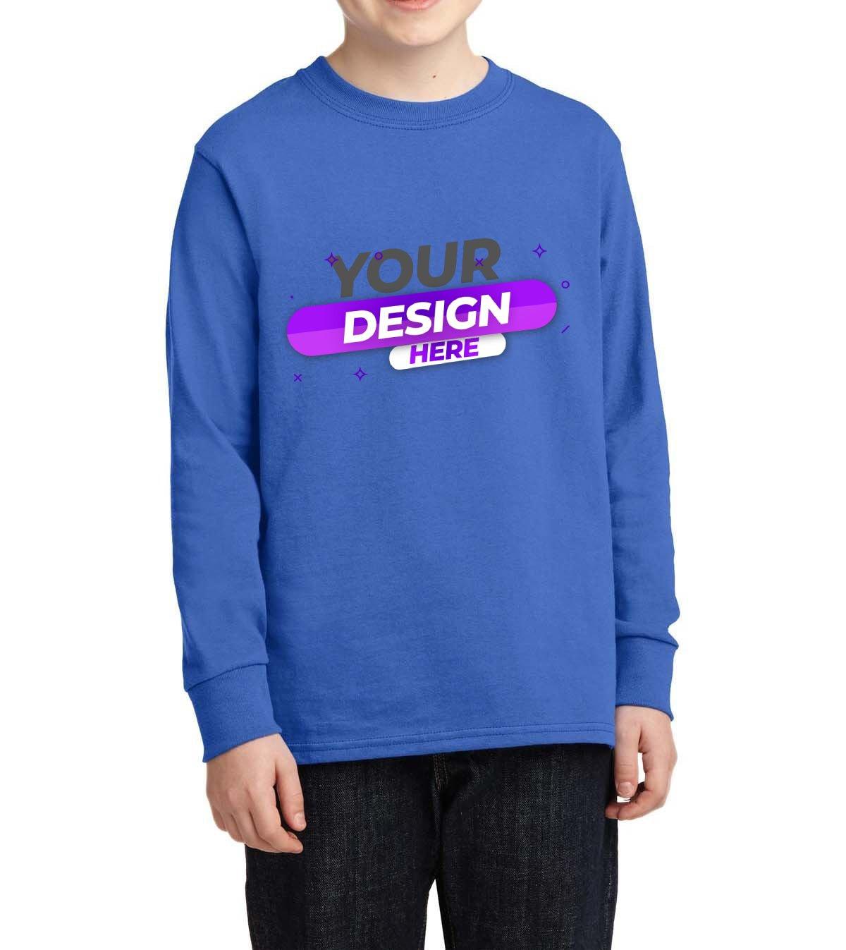 Youth Long Sleeve Core Cotton tee - Full Quality Print