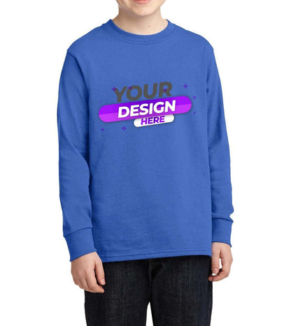 Youth Long Sleeve Core Cotton tee - Full Quality Print