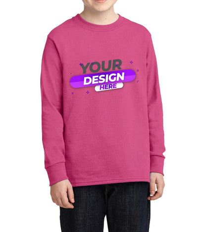 Youth Long Sleeve Core Cotton tee - Full Quality Print