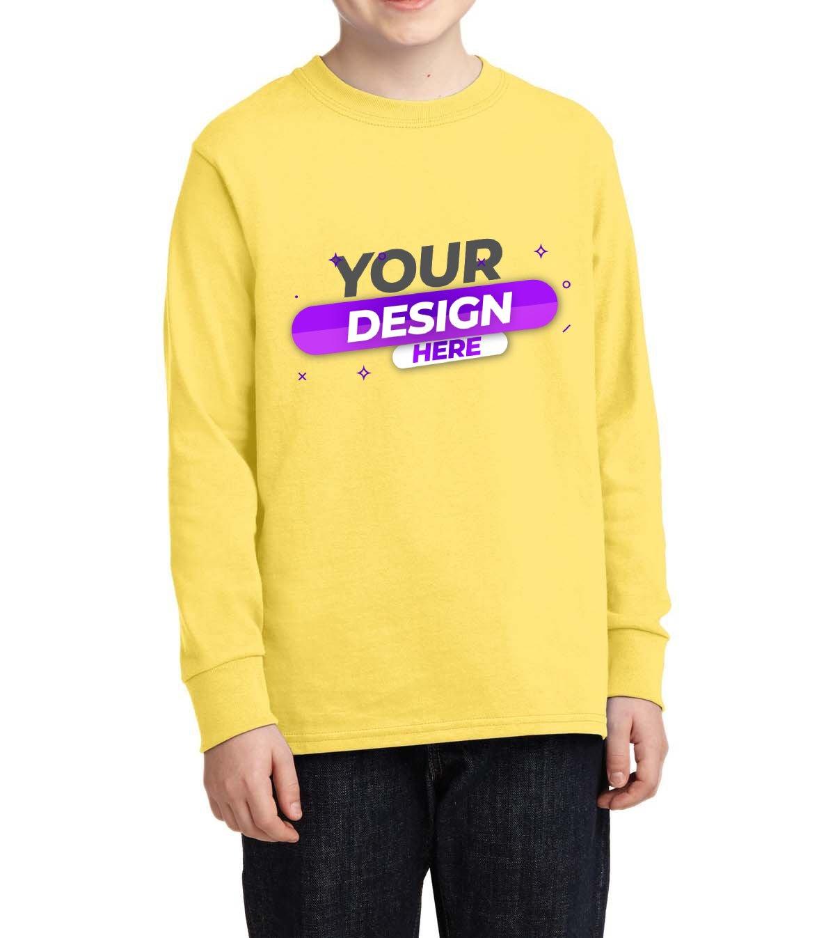 Youth Long Sleeve Core Cotton tee - Full Quality Print
